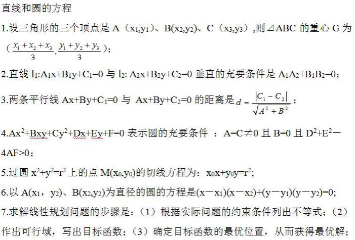 2022年山東成人高考高起點(diǎn)《數(shù)學(xué)》考點(diǎn)筆記（5）