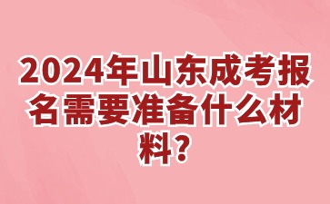 2024年山東成考報(bào)名需要準(zhǔn)備什么材料?
