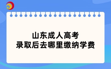山東成人高考錄取后去哪里繳納學費