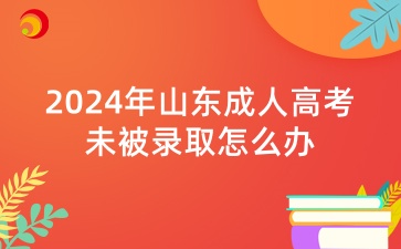 2024年山東成人高考未被錄取怎么辦
