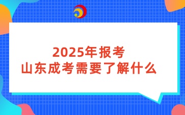 2025年報考山東成考需要了解什么